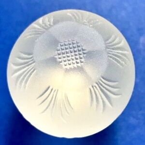 Vtg  Drawer/Cabinet Knob Pull Frosted Etched-Cut Glass